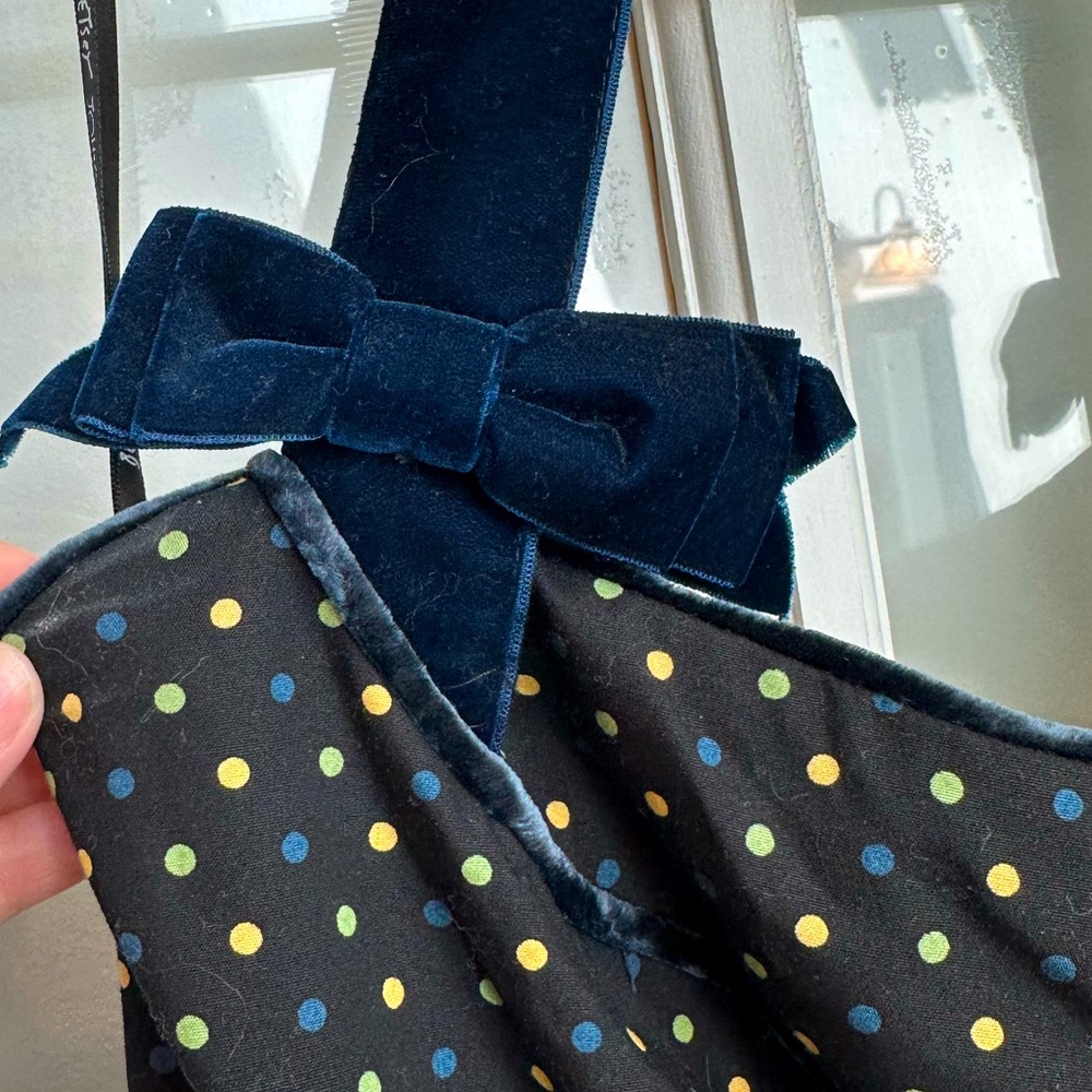 Vintage Betsey Johnson 90s Silk Bow Polka Dot Pinup Rockabilly Dress Size 10 M - Picture 5 of 15